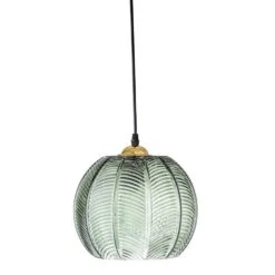 Bloomingville Hanglamp Groen Glas Met Motief