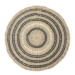 Bloomingville Placemats Zeegras - Zwart/naturel- Set Van 6 Stuks