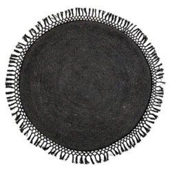 Bloomingville Vloerkleed Rond Jute Zwart- Ø122 Cm