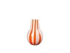 Broste Copenhagen Ada Vaas Stripe Pumpkin Orange Ø23,5cm - 14485060