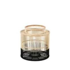 Broste Copenhagen Alde Lantaarn Bamboe/glas - Ø38,5XH40CM