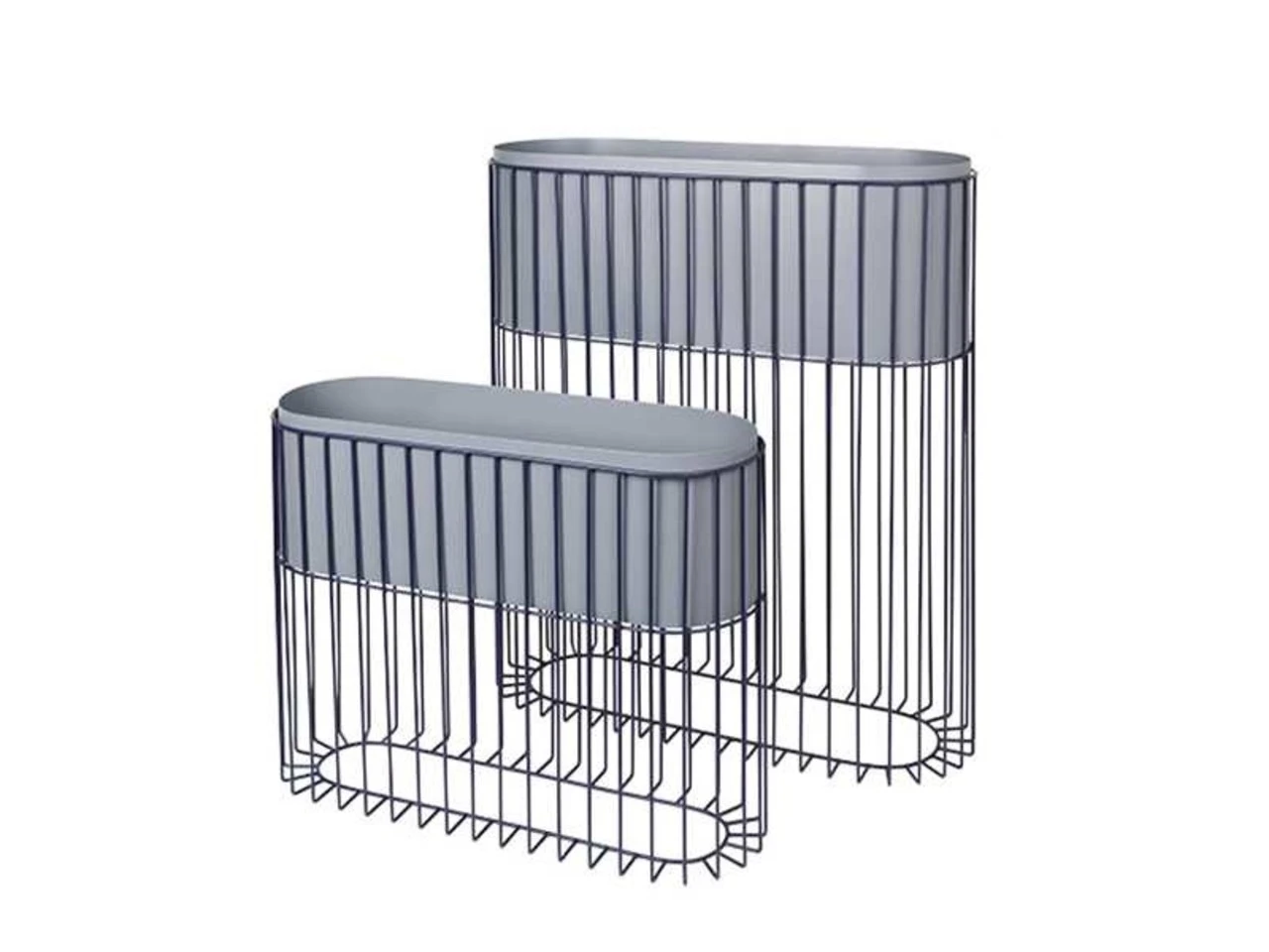 Broste Copenhagen Fenja Plantenbak Op Standaard - Blauw 1 Broste Copenhagen Fenja Plantenbak Op Standaard - Blauw