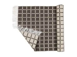 Broste Copenhagen Henny Vloerkleed 70x140cm - Lichtgrijs/aubergine