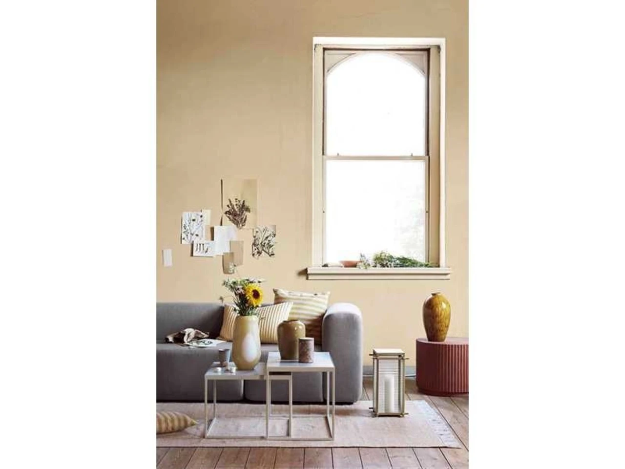 Broste Copenhagen Hoko Lantaarn Zand - 26X26X46CM 2 Broste Copenhagen Hoko Lantaarn Zand - 26X26X46CM - Afbeelding 2