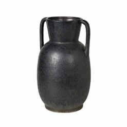 Broste Copenhagen Simi Vaas - Antiek Grijs/zwart