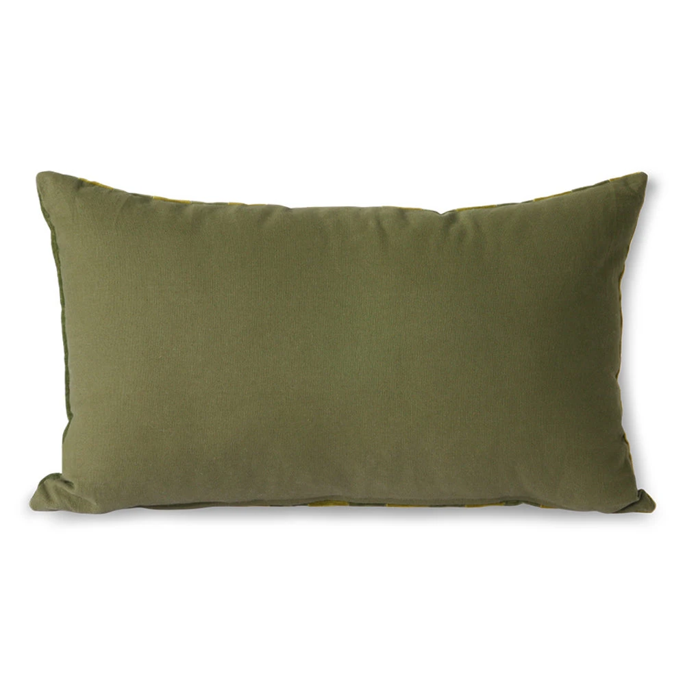 HKliving Gestreept Velvet Kussen -groen/camo 30x50cm 2 HKliving Gestreept Velvet Kussen -groen/camo 30x50cm - Afbeelding 2