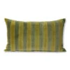 HKliving Gestreept Velvet Kussen -groen/camo 30x50cm