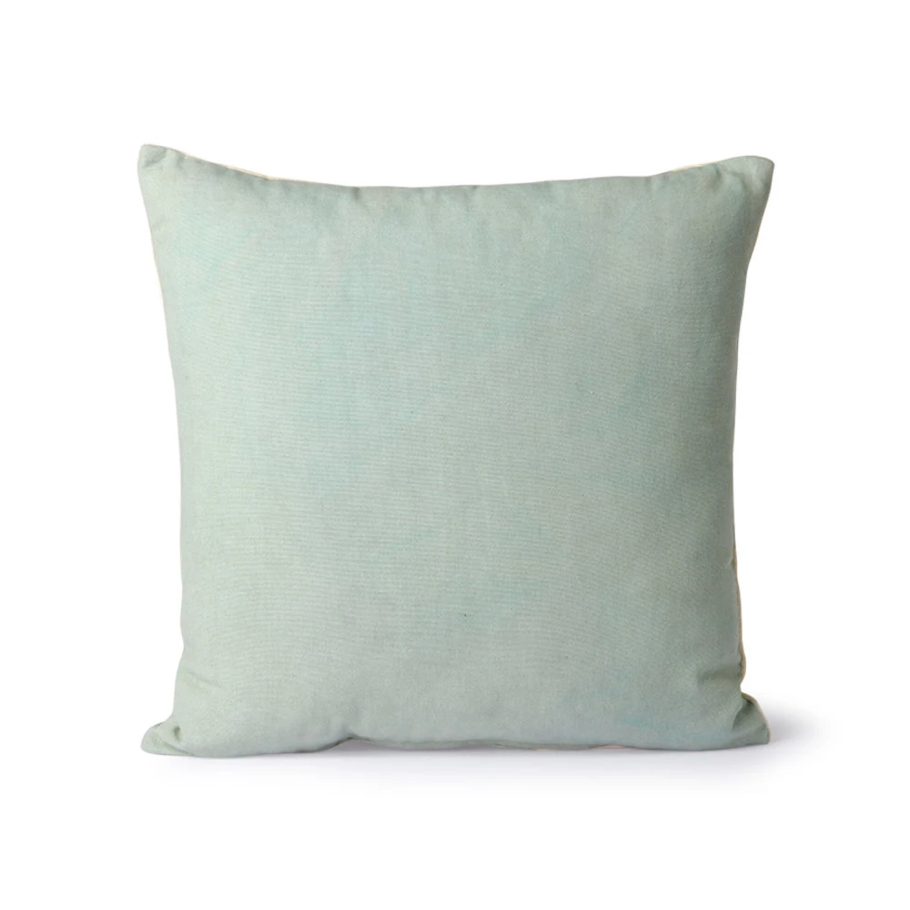 HKliving Gestreept Velvet Kussen - Mint/groen 45x45cm 2 HKliving Gestreept Velvet Kussen - Mint/groen 45x45cm - Afbeelding 2