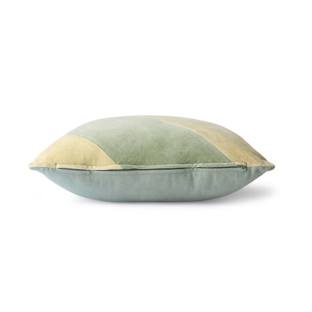 HKliving Gestreept Velvet Kussen - Mint/groen 45x45cm 3 HKliving Gestreept Velvet Kussen - Mint/groen 45x45cm - Afbeelding 3