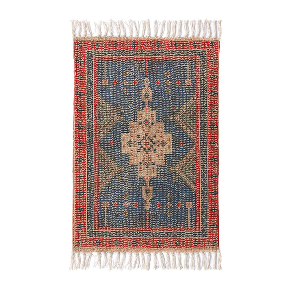 HKliving Printed Badmat - Rood/blauw 1 HKliving Printed Badmat - Rood/blauw