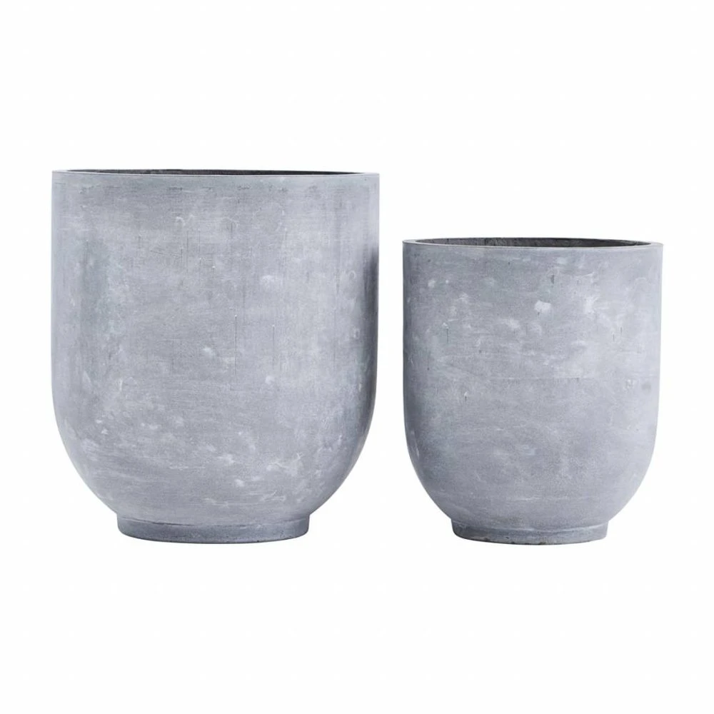 House Doctor Gard Bloempot Set Beton Look 1 House Doctor Gard Bloempot Set Beton Look