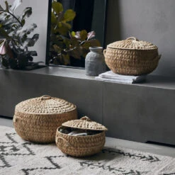 House Doctor Rata Manden - Set Van 3 Stuks -Decoratieve Artikelen Winkel house doctor rata manden set van 3 stuks 1