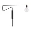 House Doctor Swing Wandlamp Zwart Metaal Messing Verstelbaar