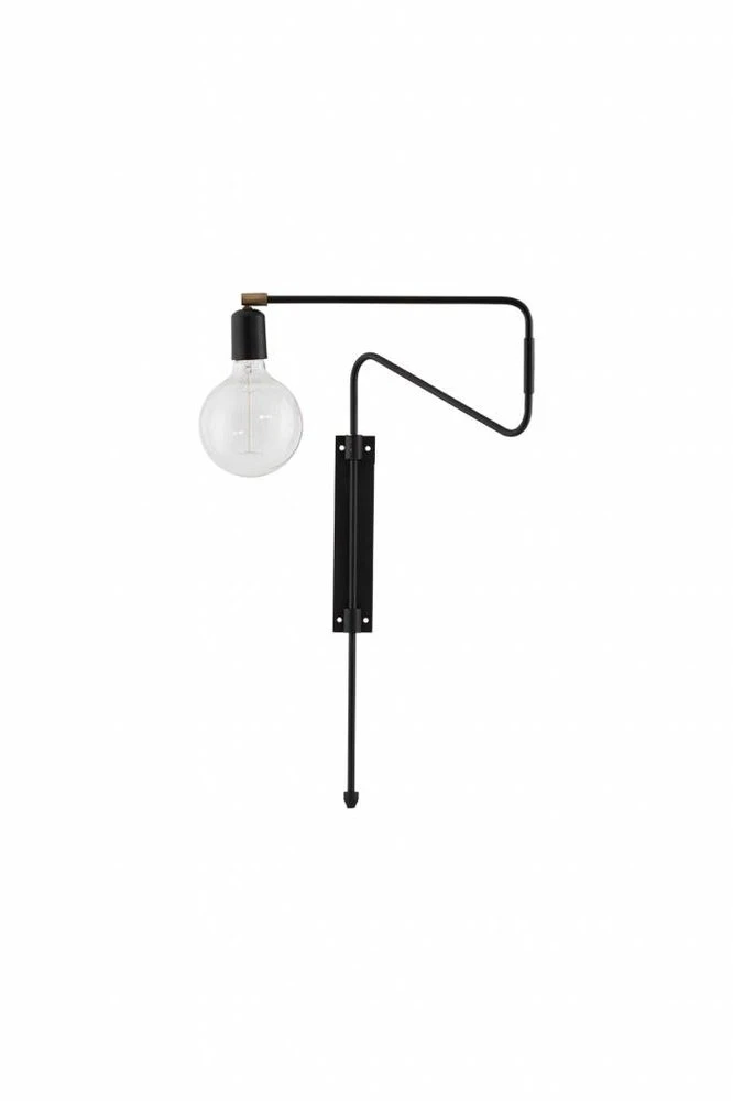 House Doctor Swing Wandlamp Zwart Metaal Messing 1 House Doctor Swing Wandlamp Zwart Metaal Messing