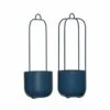 Hubsch Lotus Hangende Bloempotten Set Van 2 Stuks Petrol - 941603