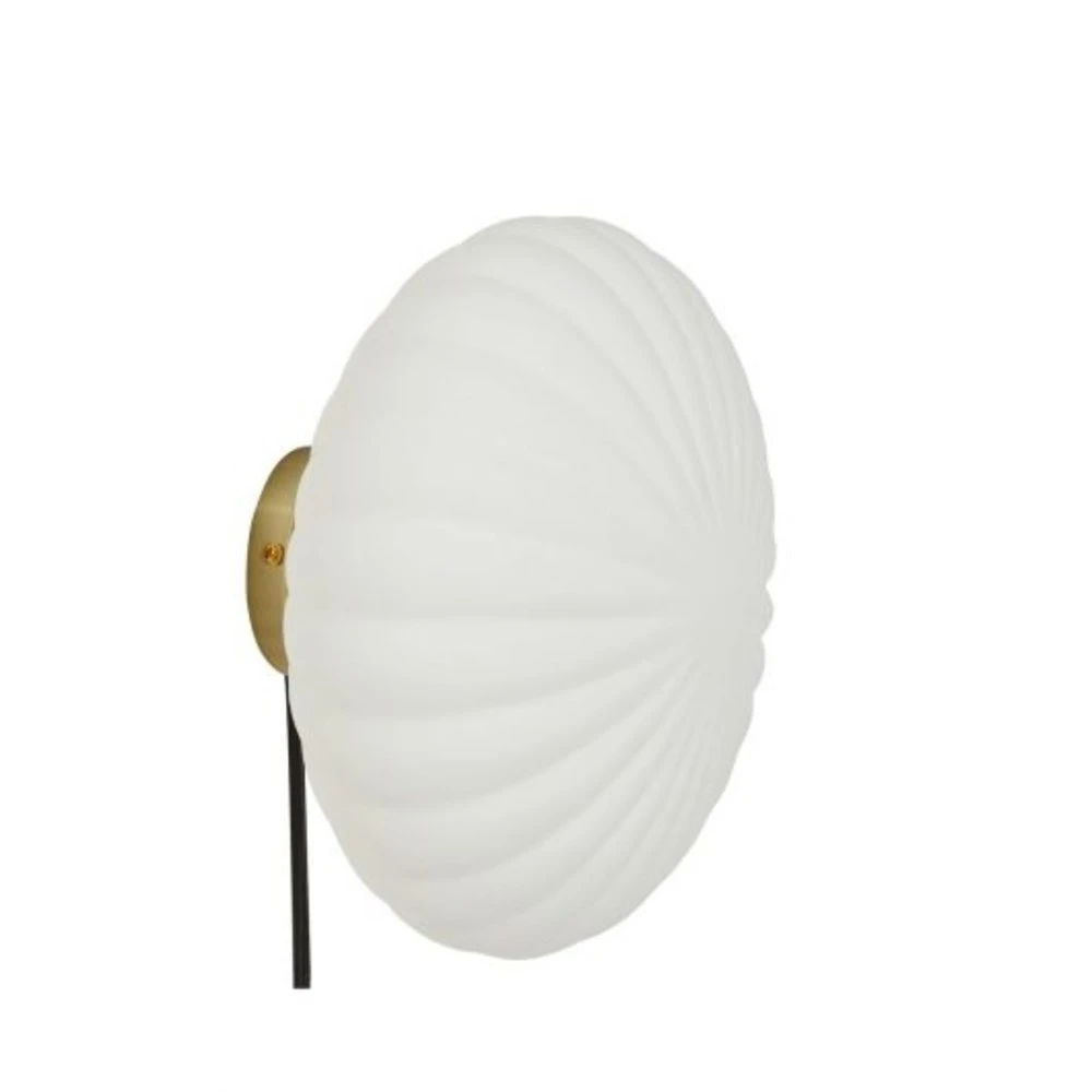 Hubsch Wandlamp Metaal/glas - Messing/opal 1 Hubsch Wandlamp Metaal/glas - Messing/opal