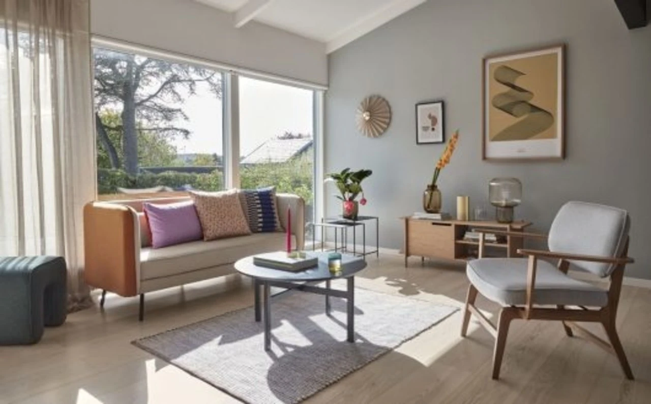 Hubsch Wandlamp Textiel Metaal - Zand/messing 5 Hubsch Wandlamp Textiel Metaal - Zand/messing - Afbeelding 5