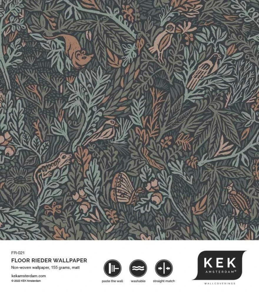 KEK Amsterdam Botanisch Patroon Behang 100x280cm FR-021 5 KEK Amsterdam Botanisch Patroon Behang 100x280cm FR-021 - Afbeelding 5