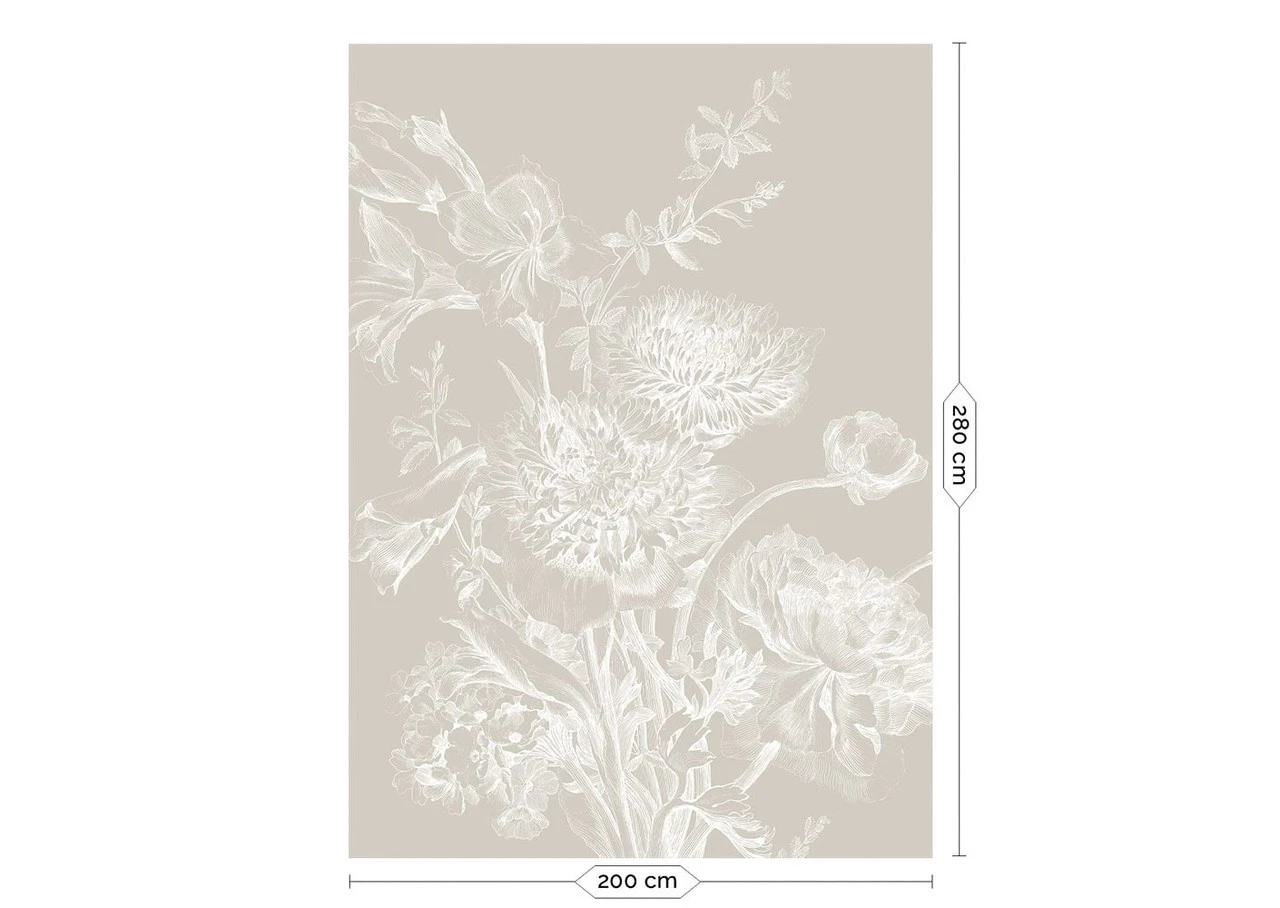KEK Amsterdam Engraved Bloemen Behang Grijs WP-752 200x280cm 2 KEK Amsterdam Engraved Bloemen Behang Grijs WP-752 200x280cm - Afbeelding 2