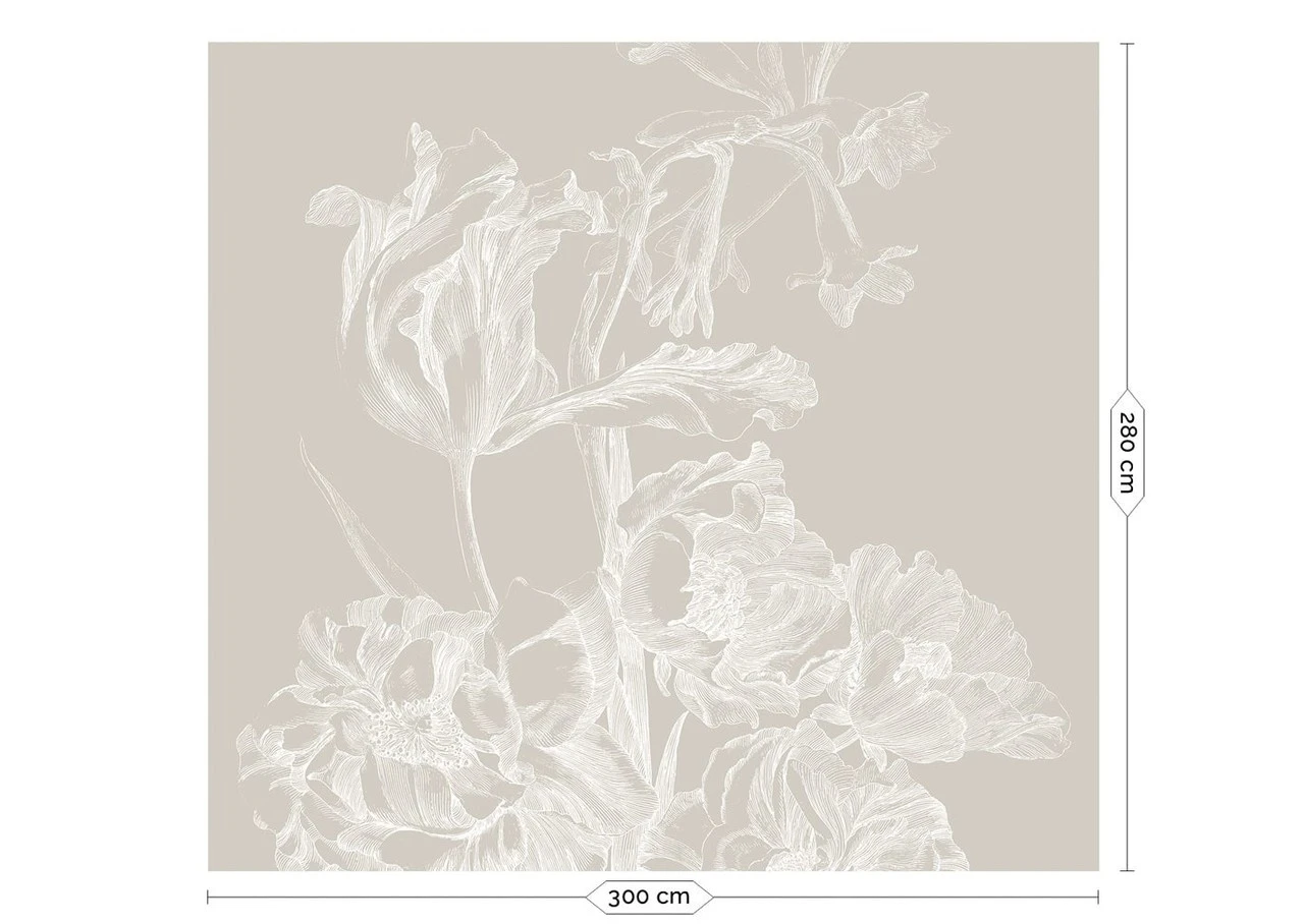 KEK Amsterdam Engraved Bloemen Behang WP-746 Grijs 300x280cm 3 KEK Amsterdam Engraved Bloemen Behang WP-746 Grijs 300x280cm - Afbeelding 3