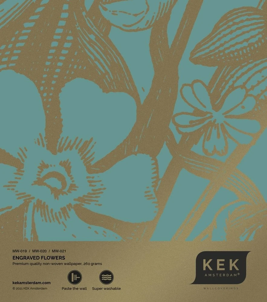 KEK Amsterdam Engraved Flowers Goud Behang MW-019 - 200x280cm 3 KEK Amsterdam Engraved Flowers Goud Behang MW-019 - 200x280cm - Afbeelding 3