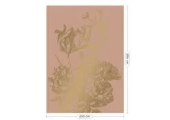 KEK Amsterdam Engraved Flowers Goud Behang MW-022 - 200x280cm
