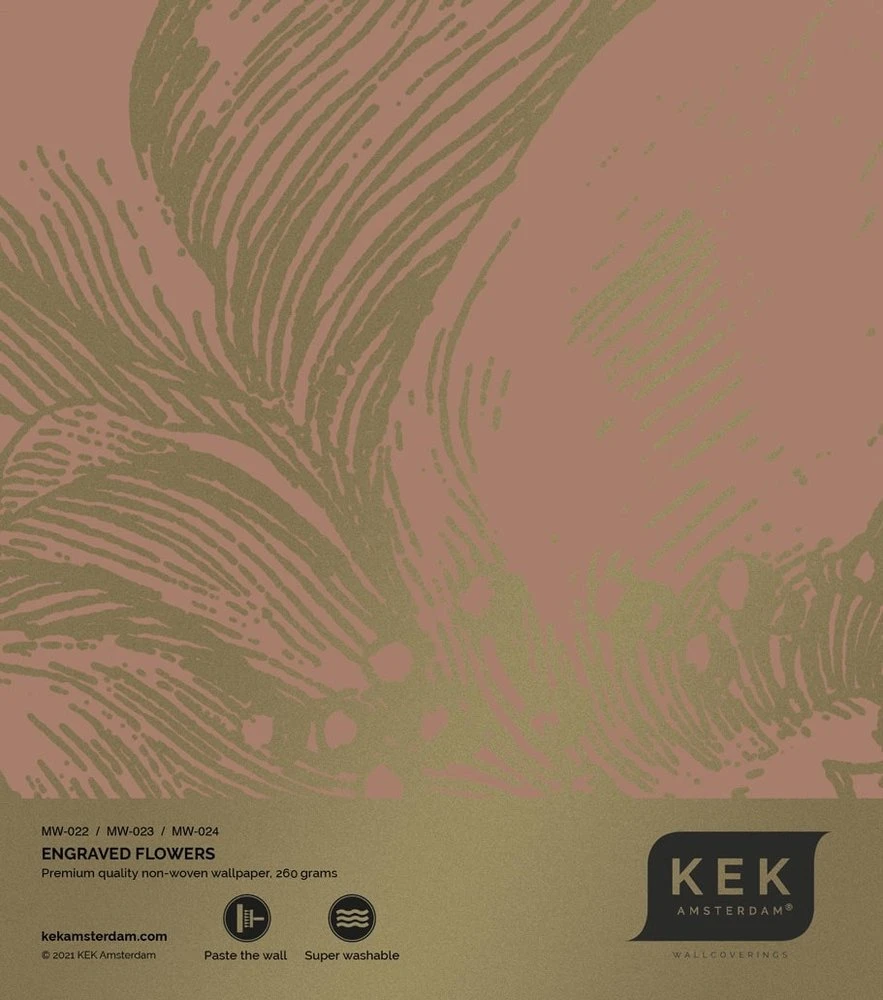 KEK Amsterdam Engraved Flowers Goud Behang MW-024 - 400x280cm 3 KEK Amsterdam Engraved Flowers Goud Behang MW-024 - 400x280cm - Afbeelding 3