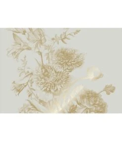 KEK Amsterdam Goud Engraved Bloemen Behang Zand MW-143 200x280cm