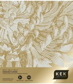 KEK Amsterdam Goud Engraved Bloemen Behang Zand MW-143 200x280cm -Decoratieve Artikelen Winkel kek amsterdam goud engraved bloemen behang zand mw 3