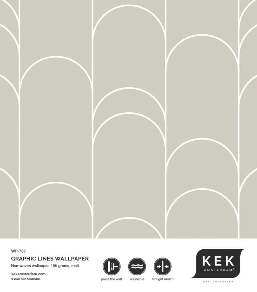 KEK Amsterdam Grafische Lijnen Behang 100x280cm Beige WP-737 3 KEK Amsterdam Grafische Lijnen Behang 100x280cm Beige WP-737 - Afbeelding 3