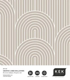KEK Amsterdam Grafische Lijnen Behang 100x280cm Zand WP-735 -Decoratieve Artikelen Winkel kek amsterdam grafische lijnen behang 100x280cm za 3