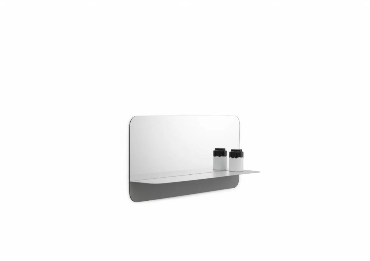 Normann Copenhagen Horizon Spiegel Met Plank Horizontaal Grijs 2 Normann Copenhagen Horizon Spiegel Met Plank Horizontaal Grijs - Afbeelding 2