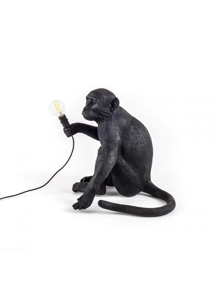 Seletti Monkey Lamp Sitting - Zwart 4 Seletti Monkey Lamp Sitting - Zwart - Afbeelding 4