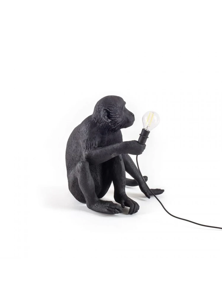 Seletti Monkey Lamp Sitting - Zwart 5 Seletti Monkey Lamp Sitting - Zwart - Afbeelding 5